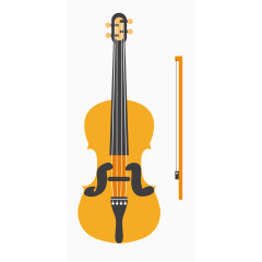 矢量扁平化大提琴