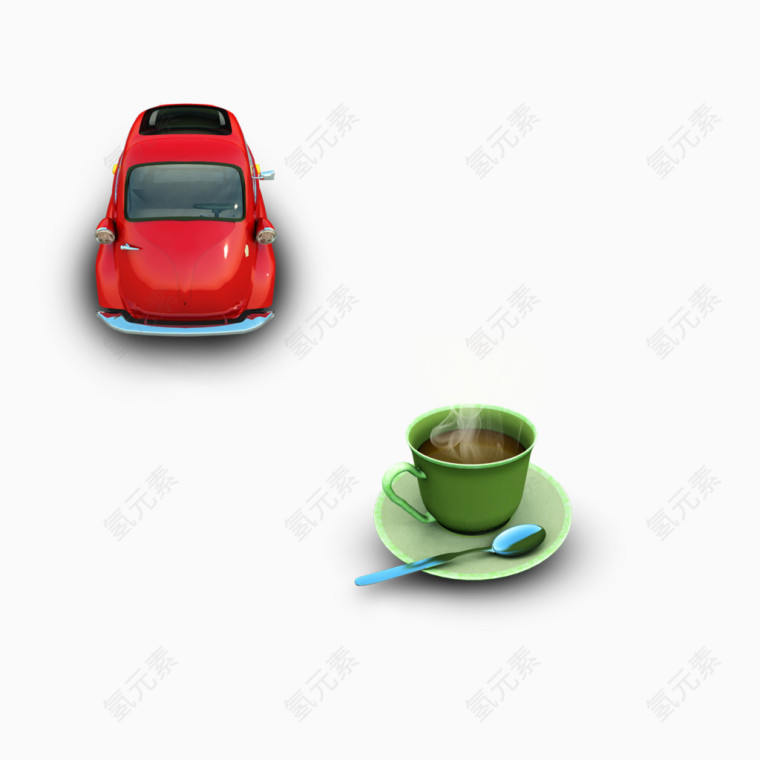 咖啡与小车png图标
