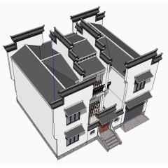 中式立体房屋图