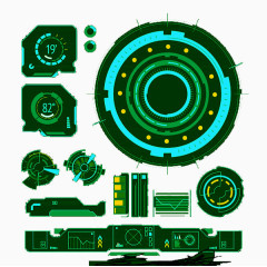 暗绿色的科技元素