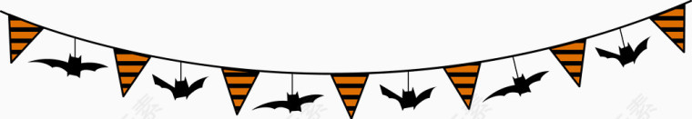 卡通搞怪万圣节蝙蝠旗子