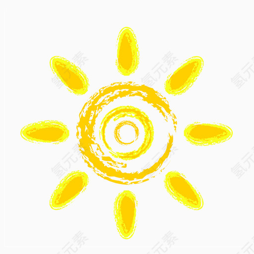 黄色卡通夏天太阳装饰图案