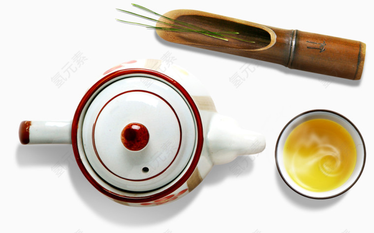 白色茶具瓷器装饰
