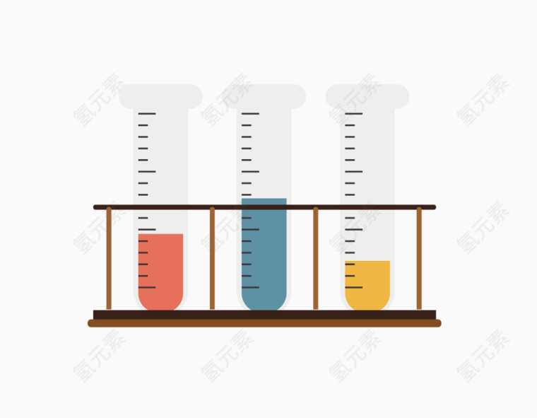 矢量彩色化学实验试剂瓶滴管