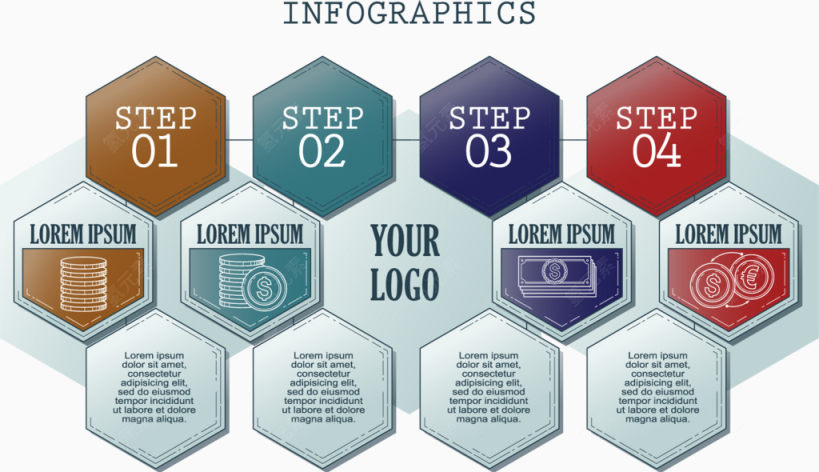 流程操作步骤信息图创意矢量素材下载