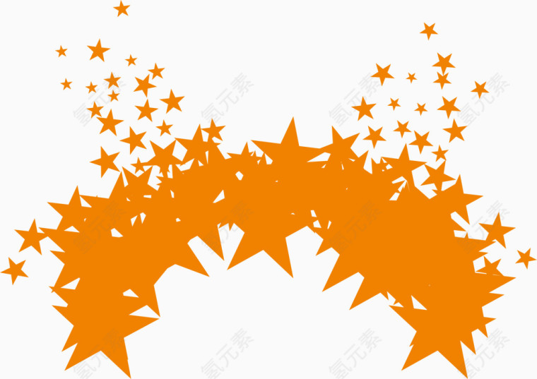 橘色星星装饰矢量图