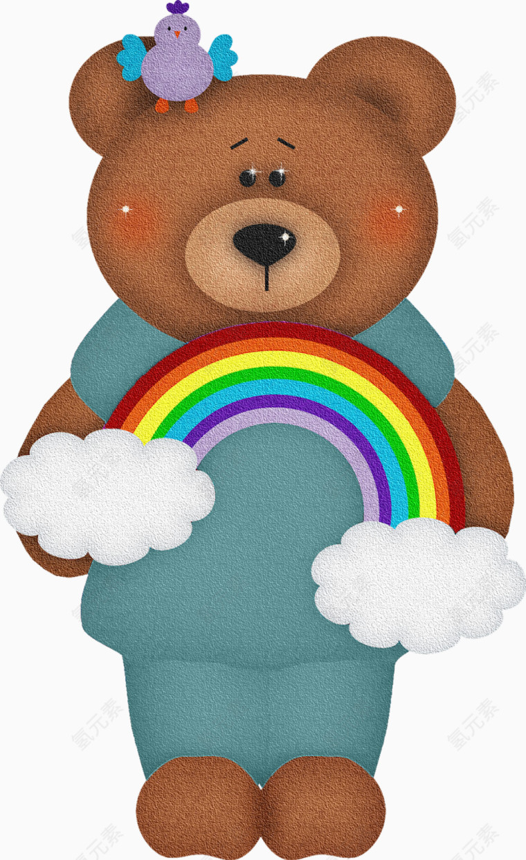 抱着彩虹的小熊