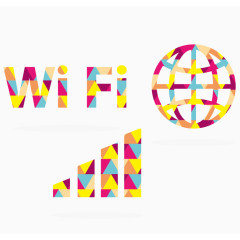 矢量彩色wifi符号