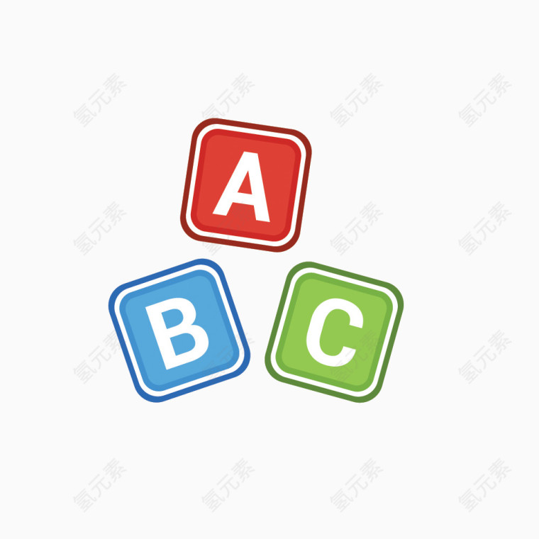 矢量婴儿玩具ABC字母认字素材