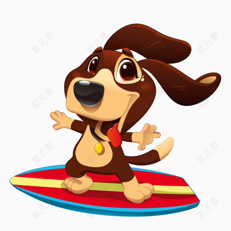 矢量玩滑板的狗狗
