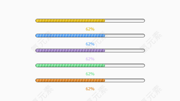 一组彩色进度条