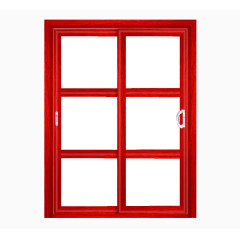 门窗红色框架玻璃窗
