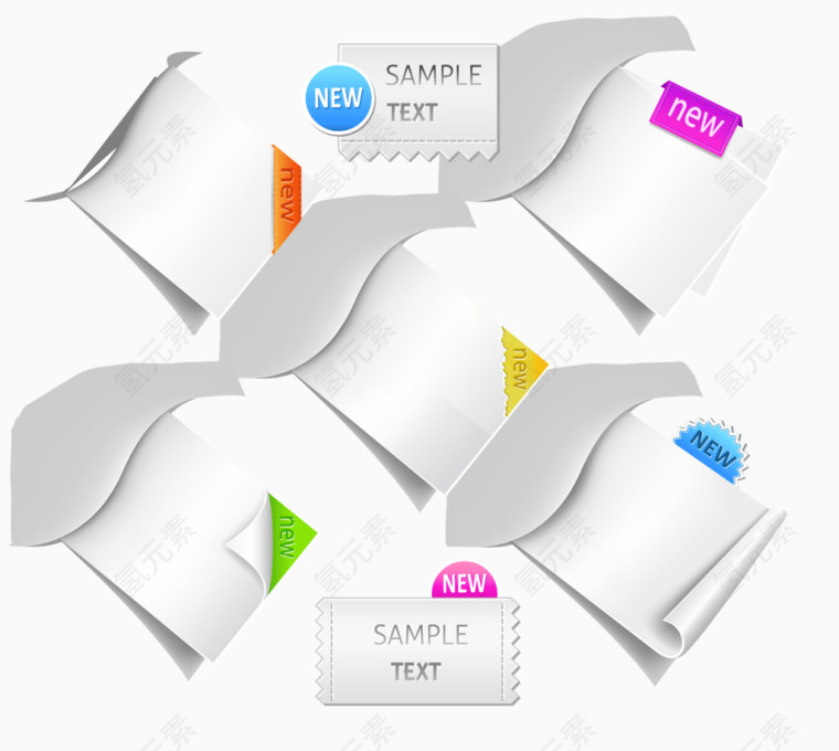 纸张 卷轴 矢量图 文案背景元素