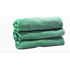 三条绿色毛巾