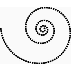 黑色虚线圆形螺旋