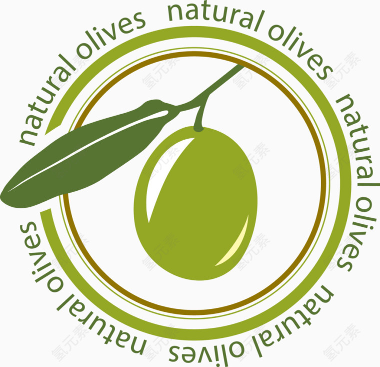 矢量橄榄油环形标签