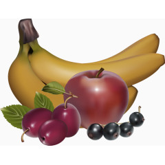 水果香蕉苹果红枣蓝莓装饰图案