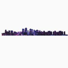 紫色城市夜景装饰设计