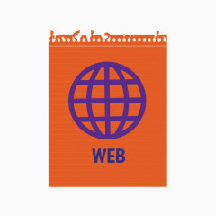 橙色便签全球化地球web