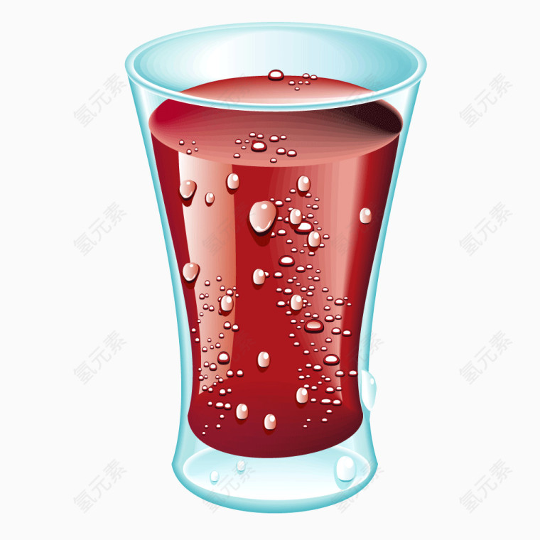 红色质感玻璃杯饮料