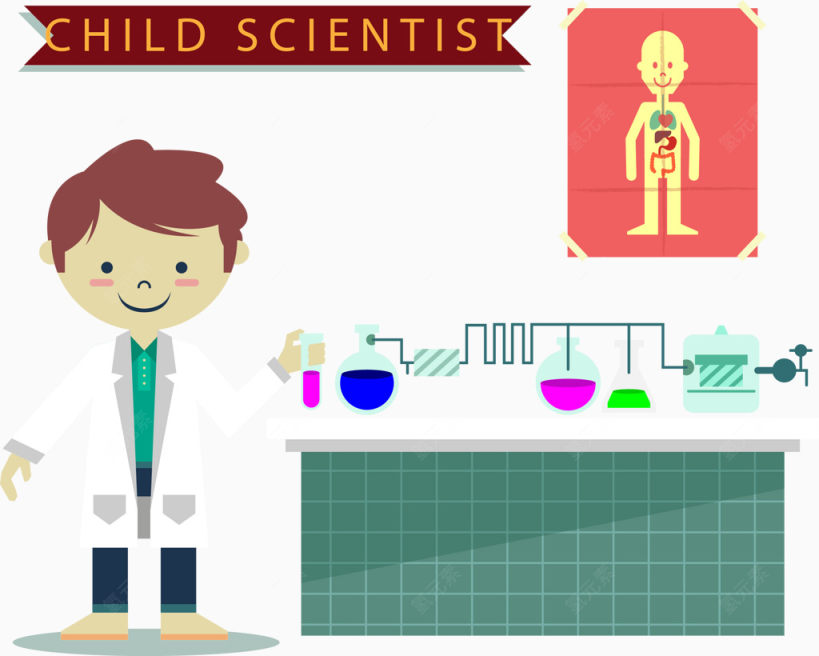 矢量手绘化学实验下载