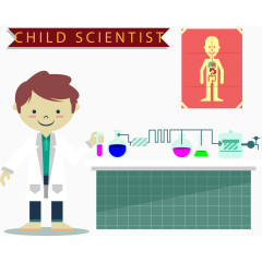 矢量手绘化学实验