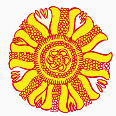 中国传统黄色的花纹图案