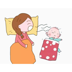 宝妈和宝宝睡觉图片素材