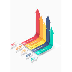 ppt元素上升箭头业绩