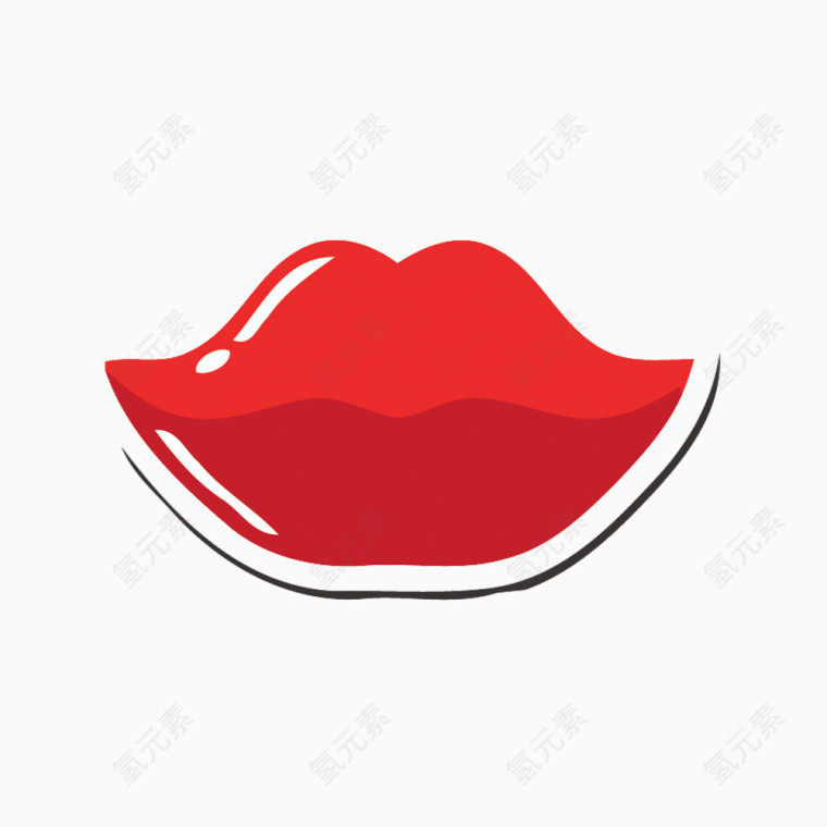 矢量红色嘴唇情人节素材