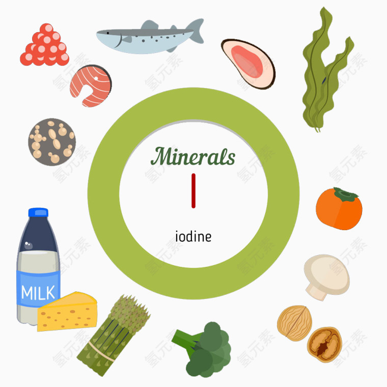 圆形卡片与蔬菜信息图表图片