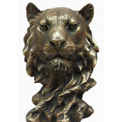 狮子头雕塑铜制