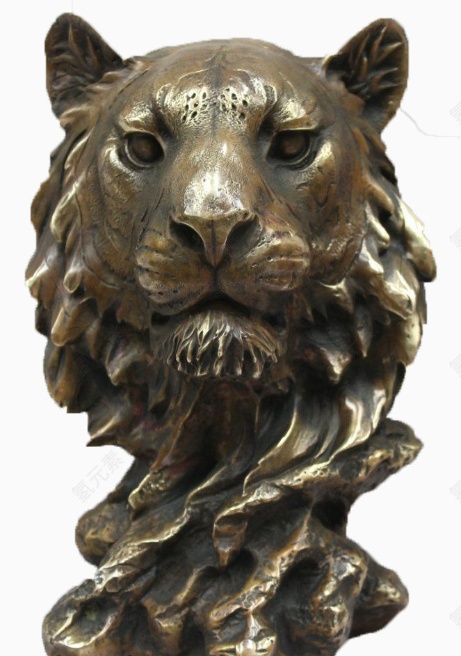狮子头雕塑铜制