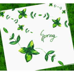 春季绿色边框素材
