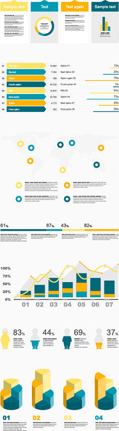 精美图示PPT信息图表设计矢量素材