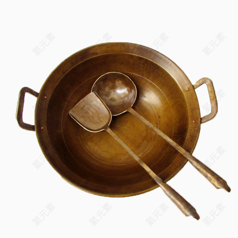 手工制作铜锅铜铲子