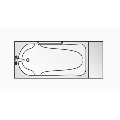 户型图彩平图线描洁具浴缸