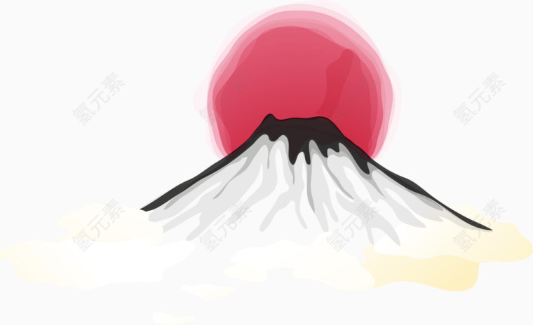 矢量手绘富士山