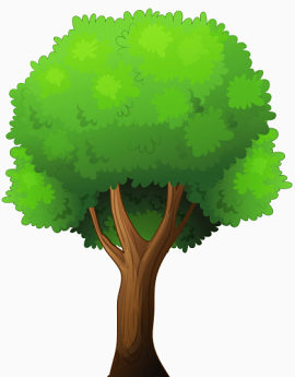 卡通手绘绿色树木