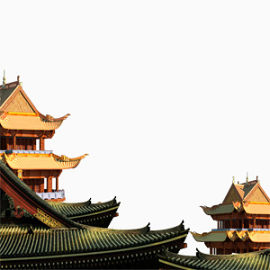 中式古房子宣传海报装饰图案