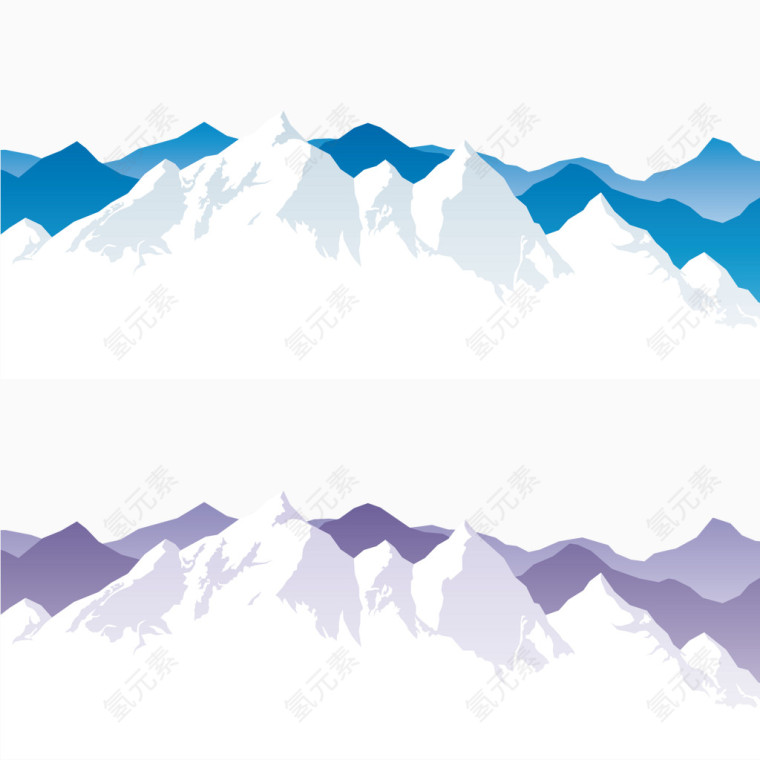 矢量几何雪山素材