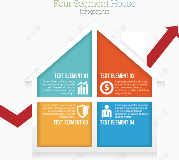 矢量房子图表