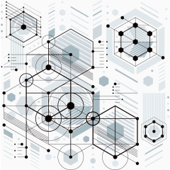 几何多边形工程机械图纸设计矢量素