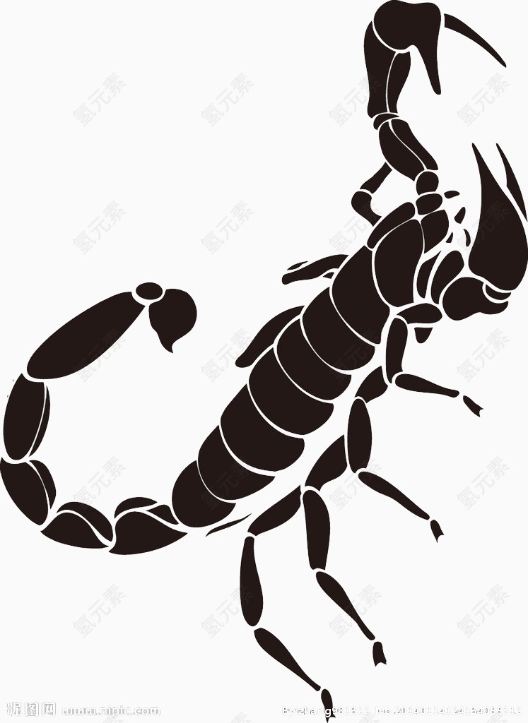 黑色纹身蝎子图案