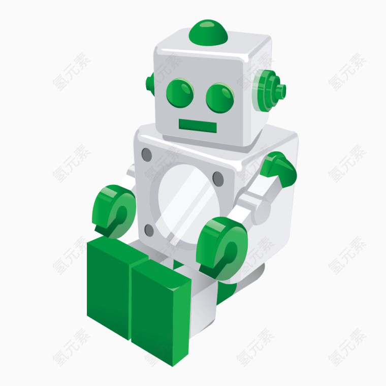 绿色机器人矢量素材