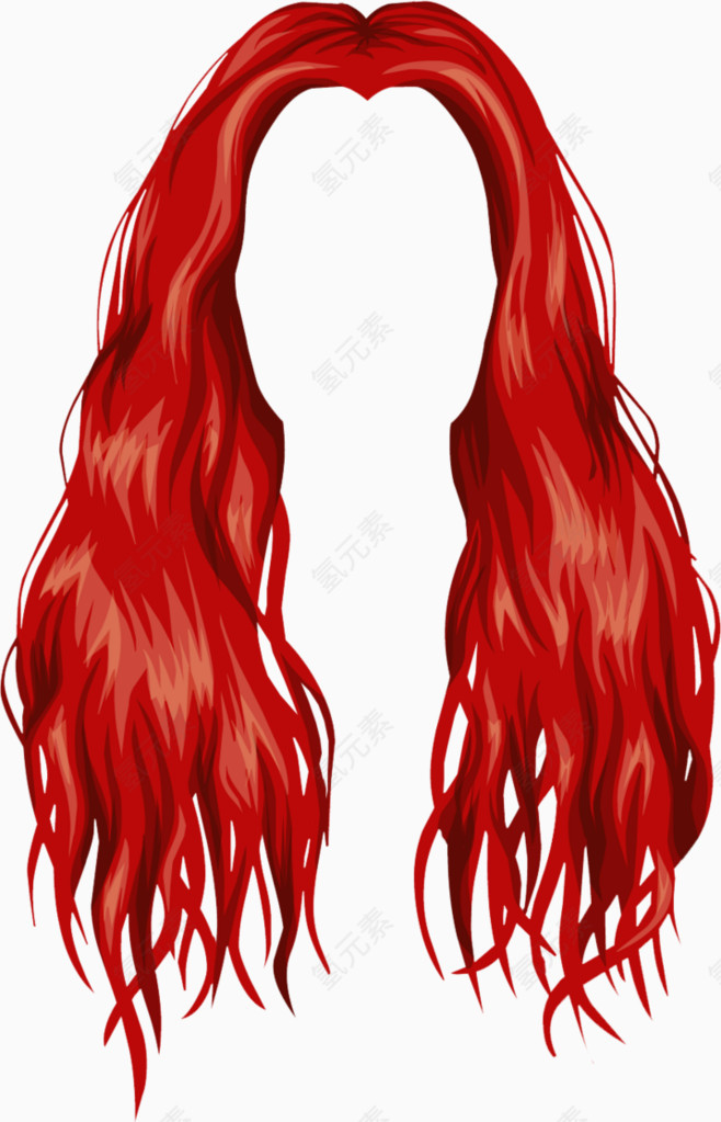 红色假发装扮