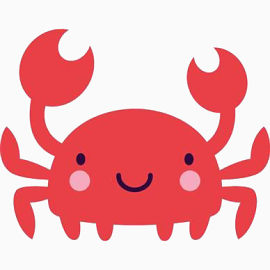 卡通红色螃蟹免抠素材