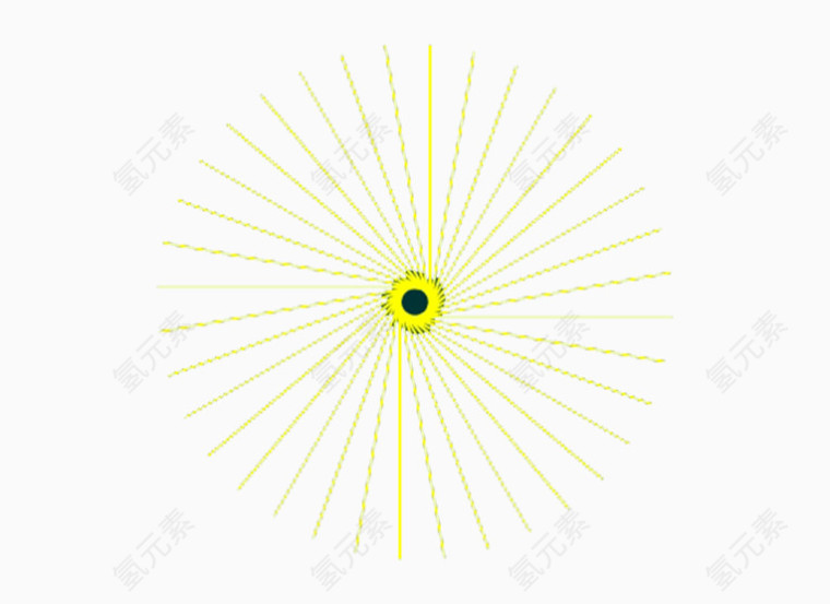黄色放射性线条卡通