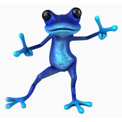 蓝色立体青蛙