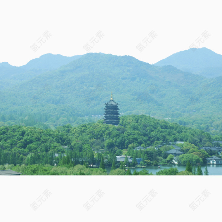 杭州西湖雷峰塔风景免费图片